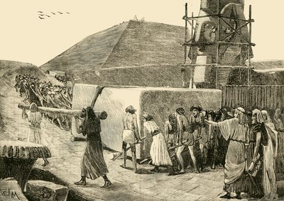 Stavba pyramidy, 1890. od Unbekannt