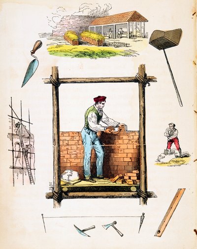Stavebnictví, c1845 od Unbekannt