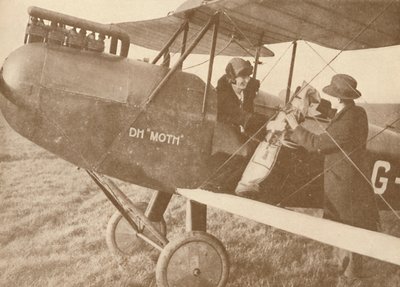 Vzduchem do golfových hřišť v malém 27-60 HP Moth Light Plane, 1927 od Unbekannt