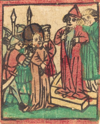Kaifáš trhá své šaty, pravděpodobně 1449. od Unbekannt