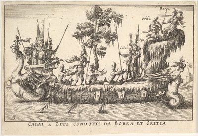 Calais a Zetes pod vedením Borease a Oreithyie Calais e Zeti condotti da Borea et Oritia, w..., 1664. od Unbekannt