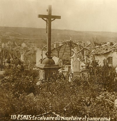 Kalvárie na hřbitově Esnes, severní Francie, c1914-c1918 od Unbekannt