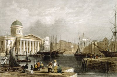 Canning Dock, Liverpool, ukazující Custom House, 1841 od Unbekannt