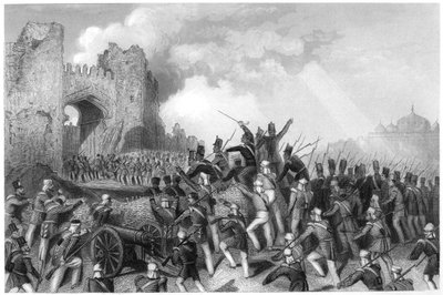 Dobytí kašmírské brány, útok na Dillí, 1857, c1860 od Unbekannt