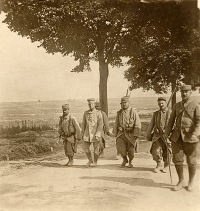 Zajatý německý ostrostřelec, Champagne, severní Francie, c1914-c1918 od Unbekannt