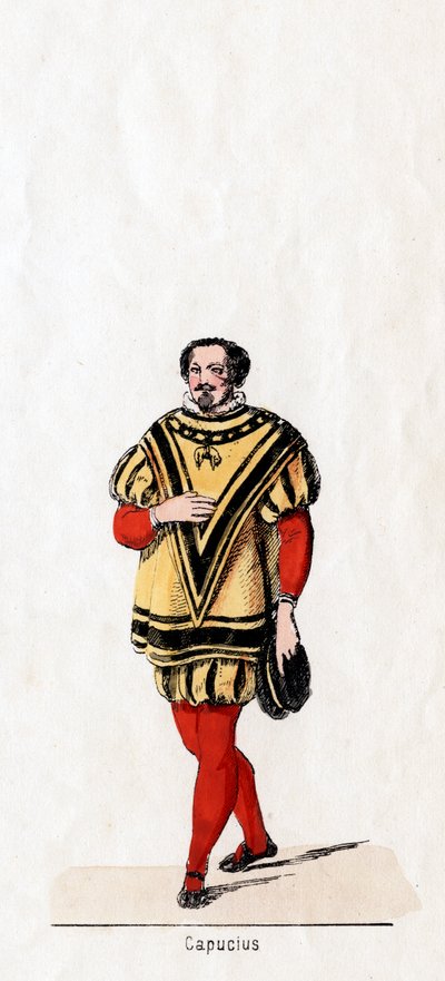 Capucius, návrh kostýmů pro Shakespearovu hru, Jindřich VIII., 19. století od Unbekannt