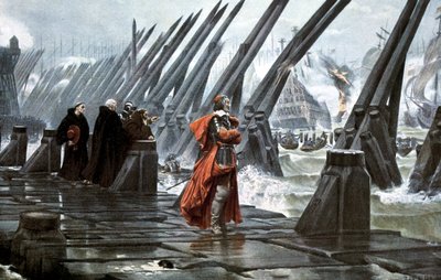 Kardinál Richelieu v obležení La Rochelle, 1628 počátek 20. století od Unbekannt