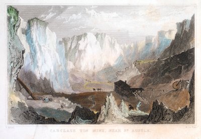Cínový důl Carglaze, poblíž St Austell, Cornwall, Anglie, c1825, 1837 od Unbekannt
