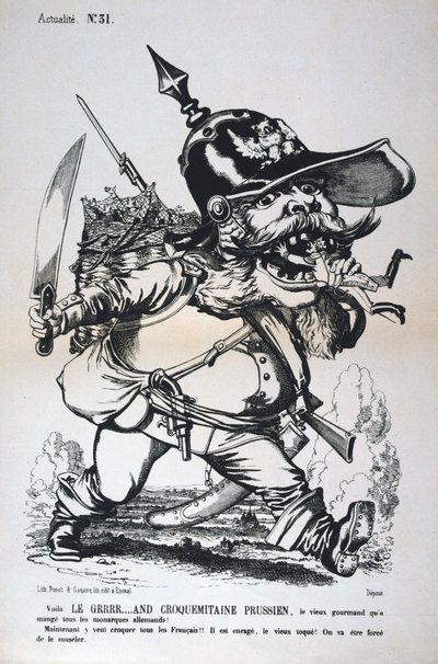 Karikatura Wilhelma I. Pruského, francouzsko-pruská válka, 1870-1871. od Unbekannt