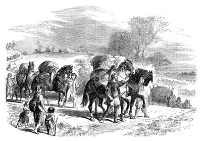 Nošení chleba do Londýna na soumarských koních, c1895 od Unbekannt