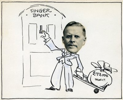 Karikatura generálního ředitele Williama E Bullocka, Singer & Company Ltd od Unbekannt
