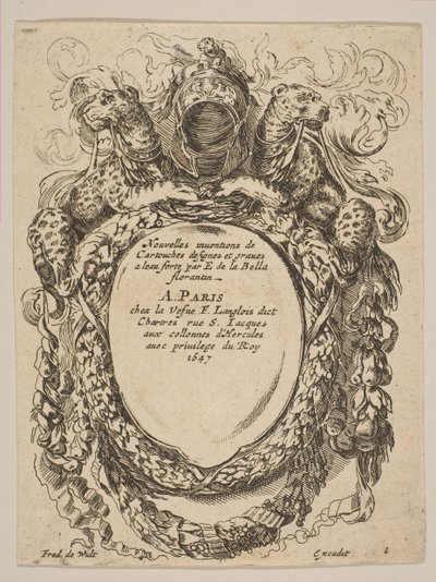 Cartridge with Title: New Inventions of Cartridges, 17. století. od Unbekannt