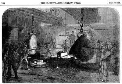 Lití malty v Grissells Regents Canal Ironworks, City Road, Londýn, 1855 od Unbekannt