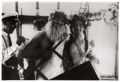 Ceremoniál oslavující překročení rovníku na palubě vzducholodi Graf Zeppelin, 1930 1933 od Unbekannt