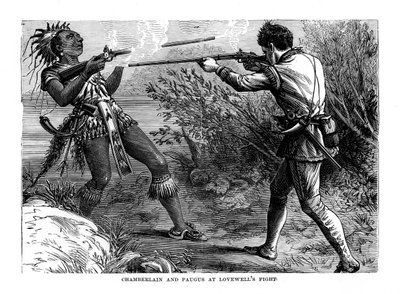 Chamberlain a Paugus v Lovewells Fight, 1725, 1872 od Unbekannt