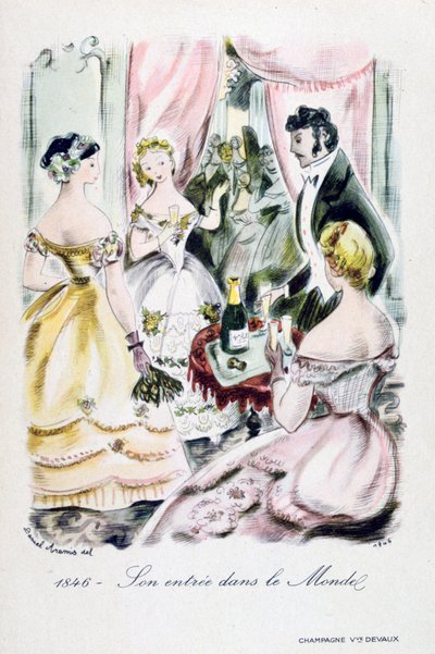 Reklama na šampaňské Devaux, 1846 od Unbekannt
