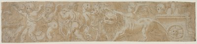 Chariot Drawn by Lions with Amorini recto Partial Architectural Study verso, první polovina 1500s. od Unbekannt