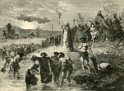 Karel Veliký Způsobil, že Sasové byli pokřtěni ve Weseru, 782 AD. 1890. od Unbekannt