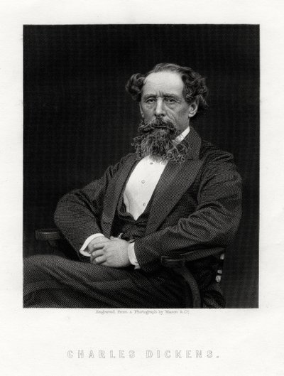 Charles Dickens , anglický romanopisec a novinář, 1876 od Unbekannt