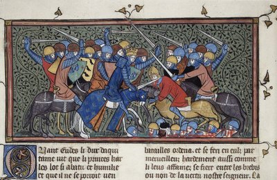 Charles Martel v bitvě u Tours, cca 1332-1350. od Unbekannt