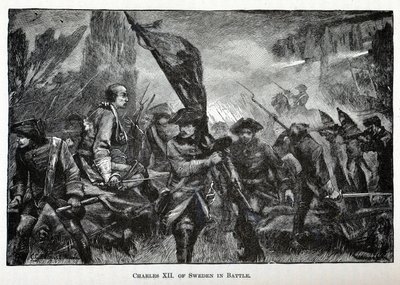 Karel XII. Švédský v bitvě, 1882 od Unbekannt