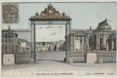 Chateau de Versailles: čestná mřížka - pohlednice z roku 1905 od Unbekannt