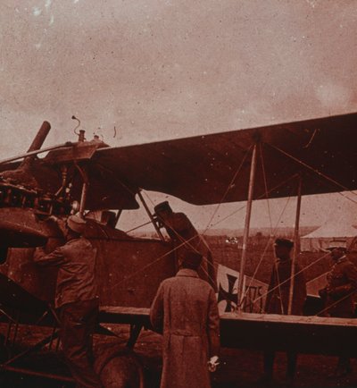 Kontrola letadla s pilotem, 1916 od Unbekannt