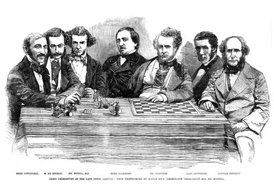 Šachové celebrity na pozdním šachovém setkání v roce 1855 od Unbekannt