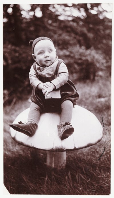 Dítě s fotoaparátem Brownie, c 1900 Snímek malého chlapce oblečeného jako Brownie, pořízený Georgem Alfredem Wyattem (1870-1922) od Unbekannt
