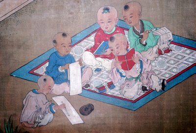 Děti ve hře, japonská malba, 18. století od Unbekannt