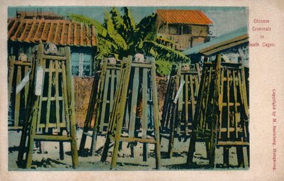 Čínští zločinci v klecích smrti, c1900 od Unbekannt