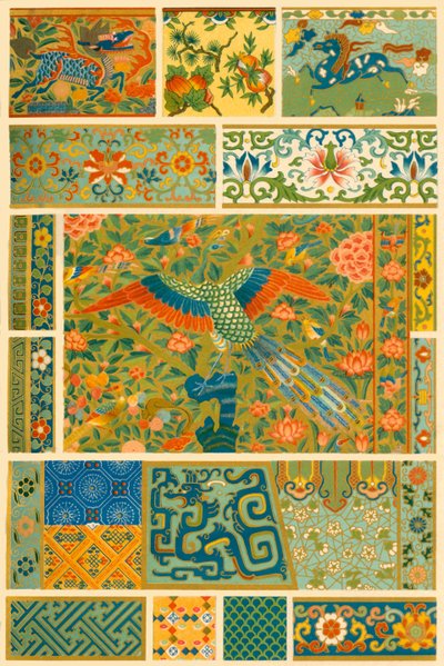 Čínská malba, tkaní, vyšívání a cloisonné, 1898. od Unbekannt