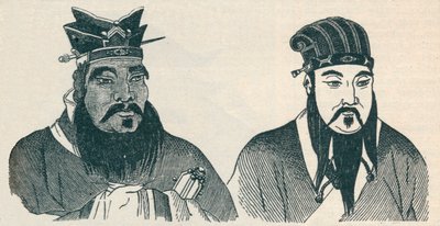 Čínské portréty Konfucia a jeho velkého následovníka Mencia, 1907 od Unbekannt
