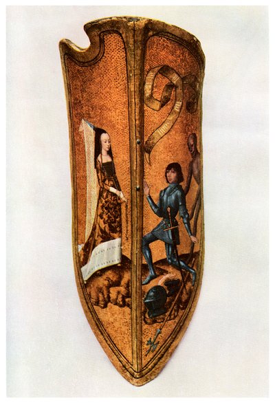 Rytířství a dvorská láska: Vlámský průvodní štít, c1400 1956 od Unbekannt