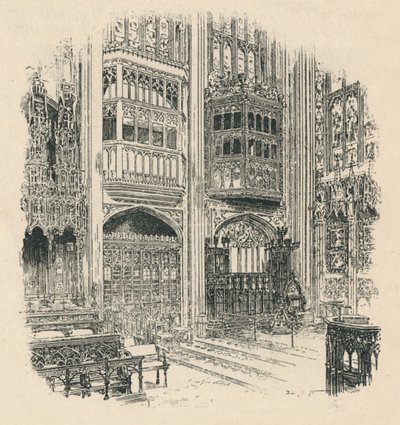 Sborové stánky a královská skříň, kaple sv. Jiří, 1895 od Unbekannt