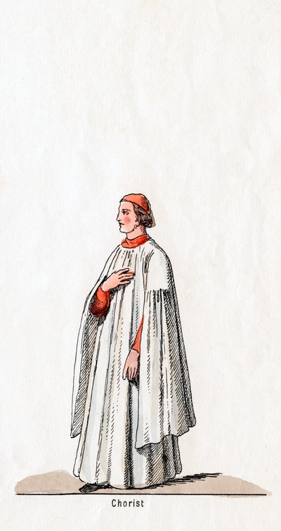 Sborista, návrh kostýmů pro Shakespearovu hru, Jindřich VIII., 19. století od Unbekannt