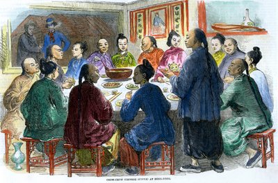 Čínská večeře čau-čau v Hong Kongu, c1875 od Unbekannt