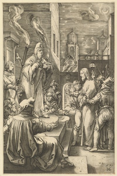 Kristus před Kaifášem, z Umučení Krista, ca. 1598-1617. od Unbekannt