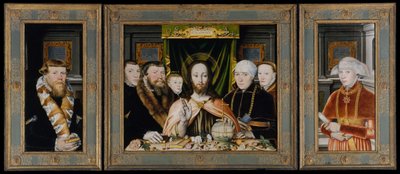 Christ Blessing, obklopený dárcovskou rodinou, ca. 1573-82. od Unbekannt