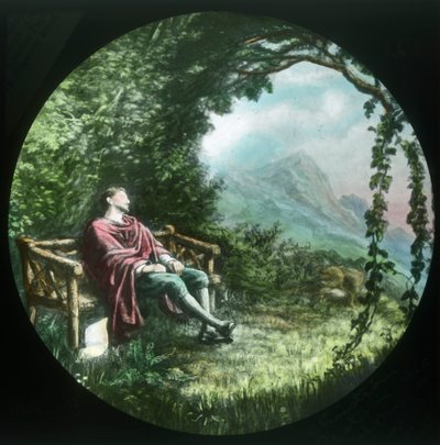Christian odpočívá v altánku a ztrácí svůj svitek, c1910. od Unbekannt