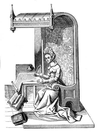 Christine de Pizan 1364-1430, středověká spisovatelka, rétorka a kritička, 15. století, 1870 od Unbekannt