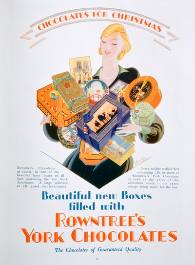 Vánoční reklama na Rowntrees York Chocolates, 1928 od Unbekannt
