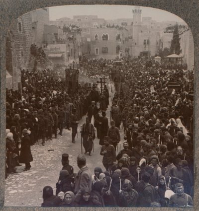 Vánoční procesí v Betlémě, c1900 od Unbekannt