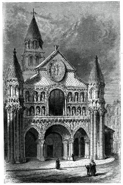 Kostel Notre Dame de la Grande, Poitiers, Francie, 12. století, 1870 od Unbekannt