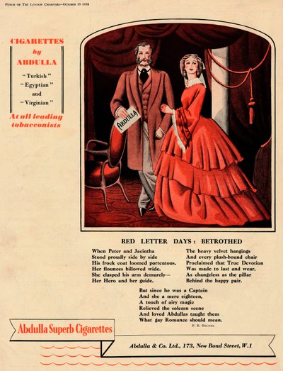Cigarettes by Abdulla - Red Letter Days: Betrothed, 1938 od Unbekannt