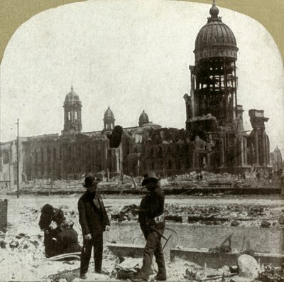 Radnice z McAllister Street při pohledu na severovýchod, 1906. od Unbekannt