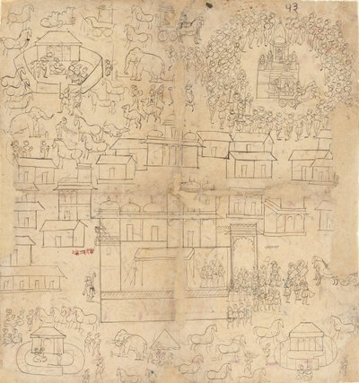 Panoráma města, 18.-19. století. od Unbekannt