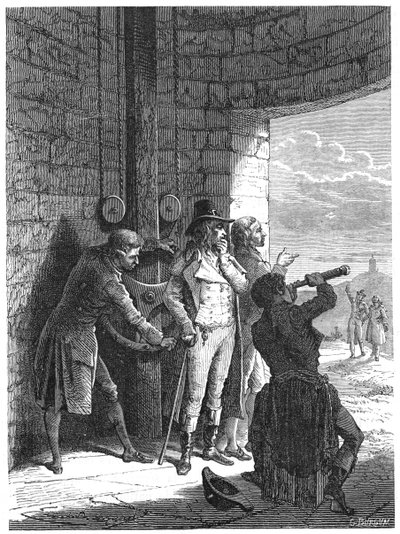 Claude Chappe předvádí svůj optický telegrafní semaforový systém v roce 1793 c1870 od Unbekannt