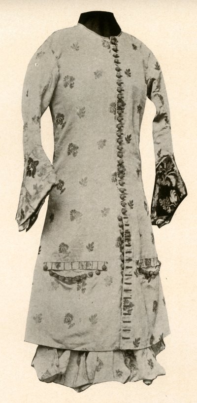 Kabát a celé kalhoty z hnědého brokátu s květy a listy, c1670, 1937. od Unbekannt
