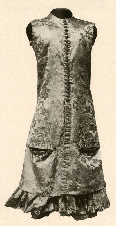 Kabát a celé kalhoty z tmavě červeného květovaného hedvábí, 1681, 1937. od Unbekannt